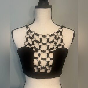 NWT Millau Black Crop Top Size XS